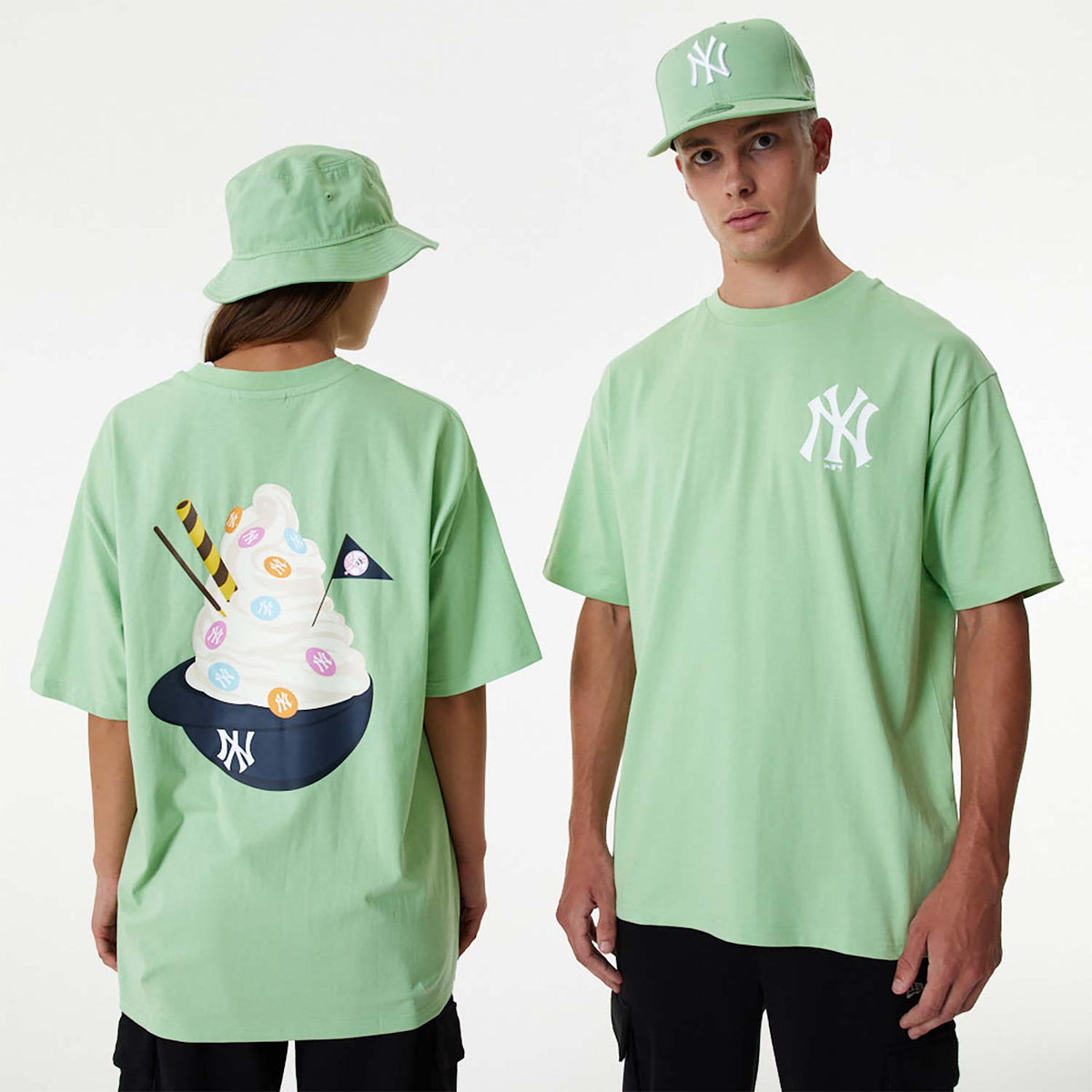 MLB Oakland Athletics Ice Cream Grey Oversized T-Shirt - New Era