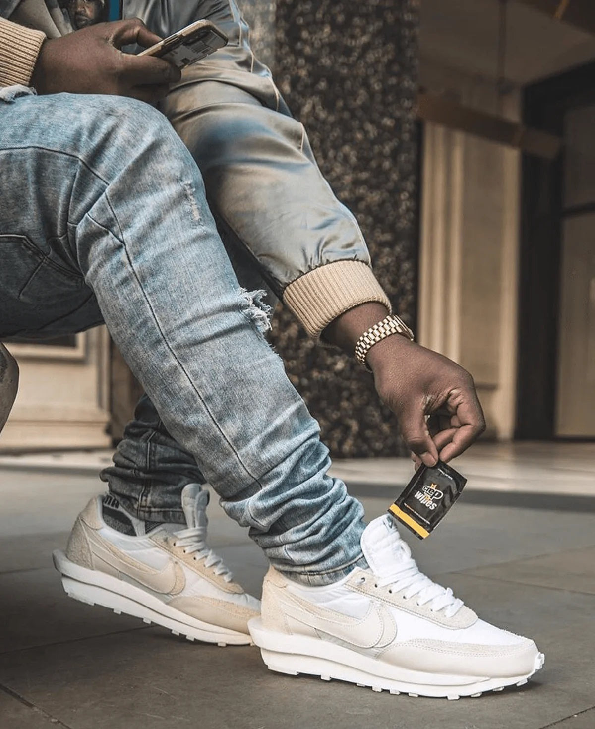 nike sacai white outfit