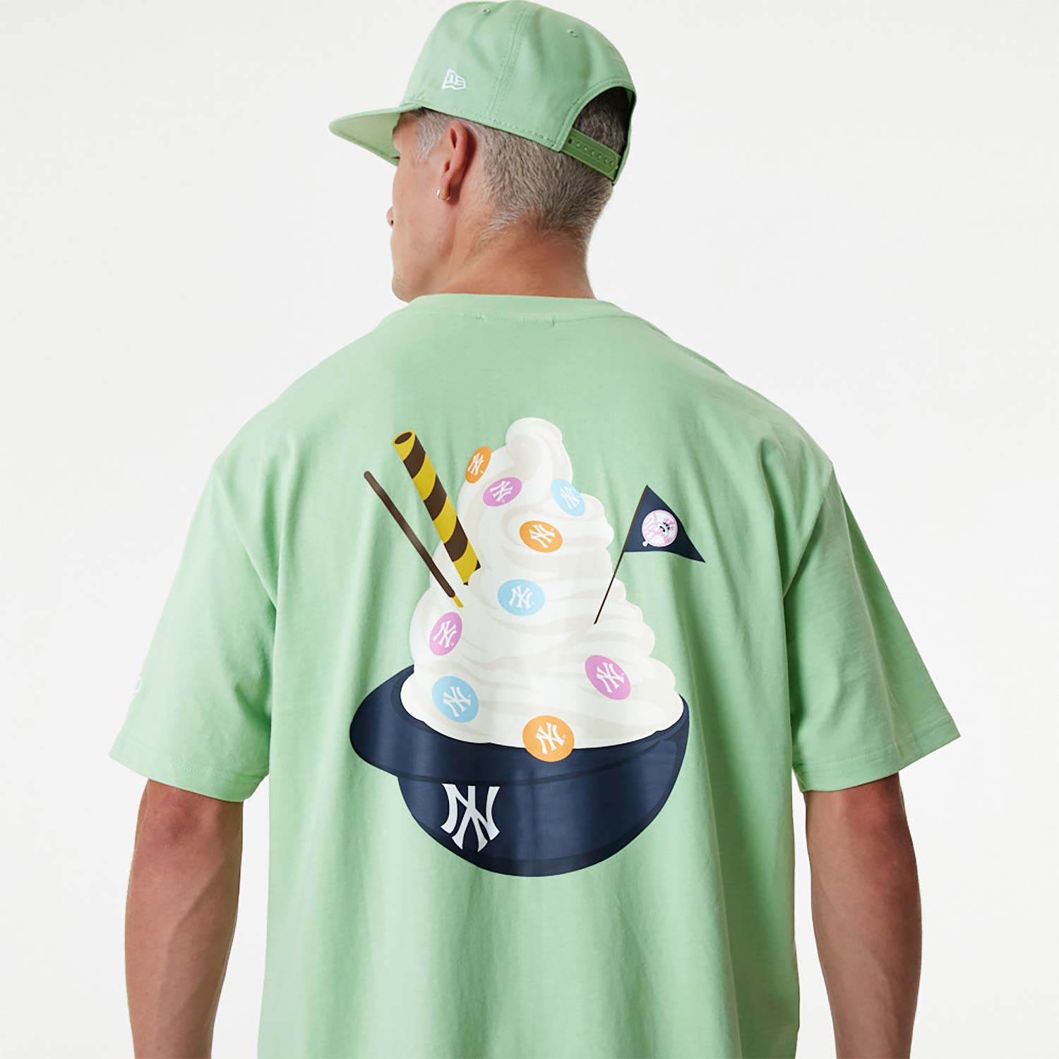 MLB Oakland Athletics Ice Cream Grey Oversized T-Shirt - New Era
